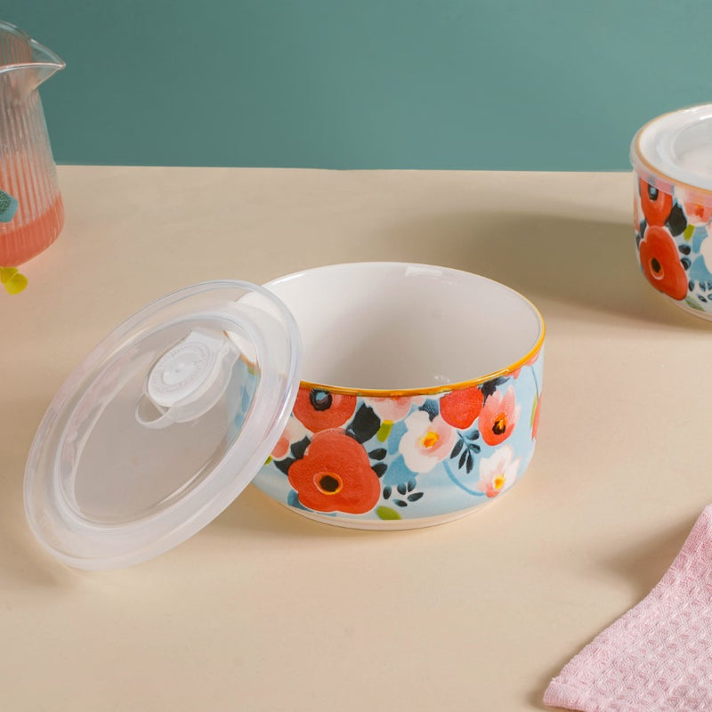 Yuri Ceramic Lunch Box Blue 550 ml Set Of 2