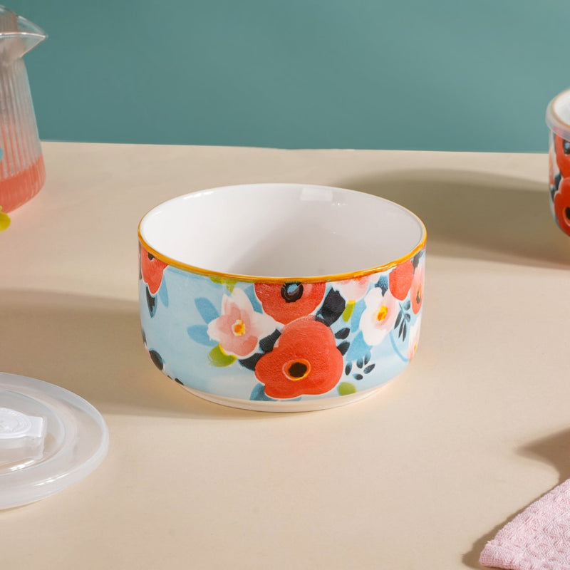 Yuri Ceramic Lunch Box Blue 550 ml Set Of 2