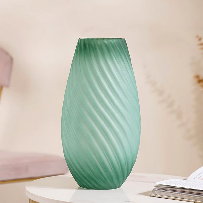 Matte Ombre Glass Vase Green