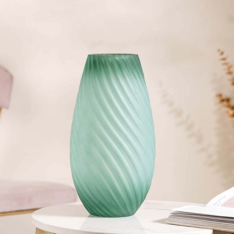 Matte Ombre Glass Vase Green