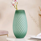 Sand Ripples Frosted Ombre Glass Vase Green