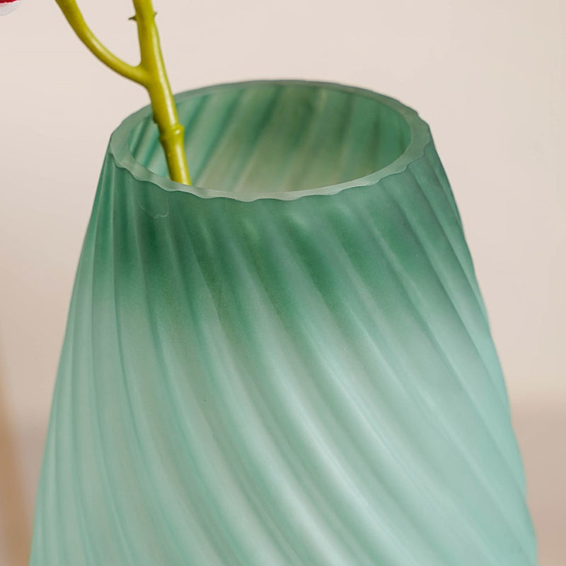 Matte Ombre Glass Vase Green