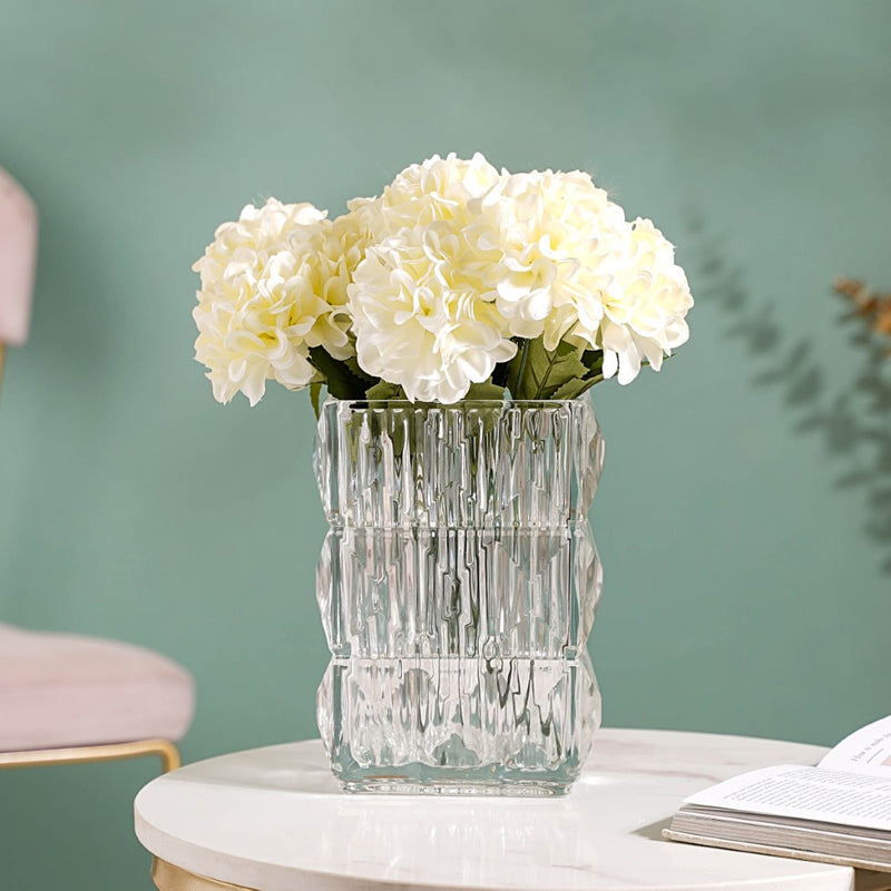 Cut Glass Crystal Decorative Vase- Crystal Glass Vase, Decorative Glass Vase, Elegant Crystal Vase, Glass Decorative Vase
