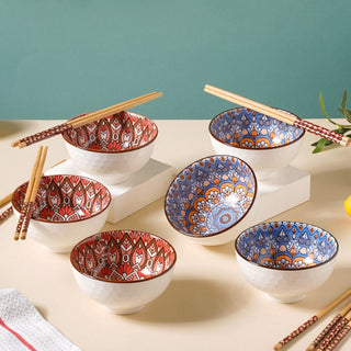 Bowls with Chopsticks Set of 6