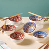 Bowls with Chopsticks Set of 6 - Bowl, ceramic bowl, snack bowls, curry bowl, popcorn bowls | Bowls for dining table & home decor