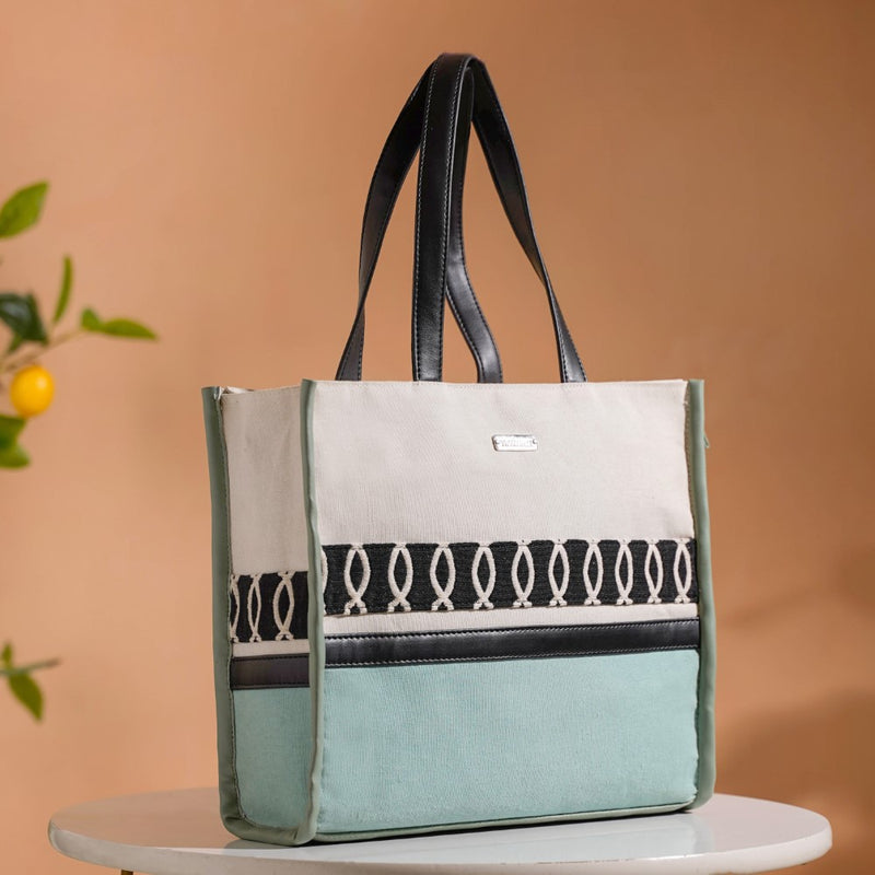 Eco-friendly Carryall Tote Mint Small 11 X 10 Inch