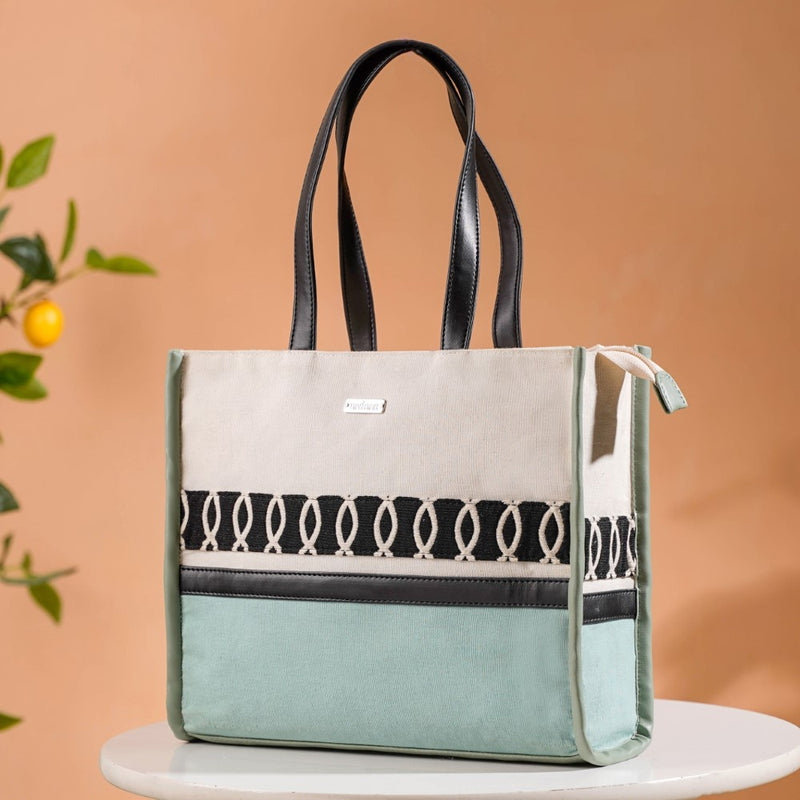 Eco-friendly Carryall Tote Mint Small 11 X 10 Inch