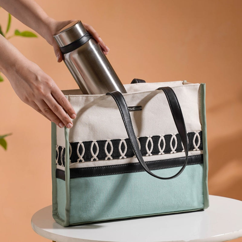 Eco-friendly Carryall Tote Mint Small 11 X 10 Inch