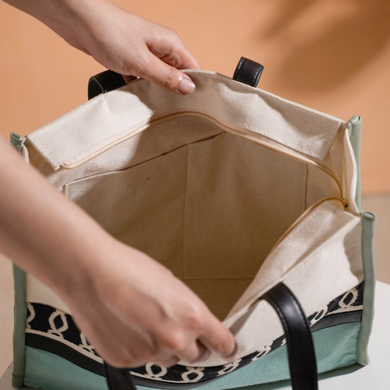 Eco-friendly Carryall Tote Mint Small 11 X 10 Inch