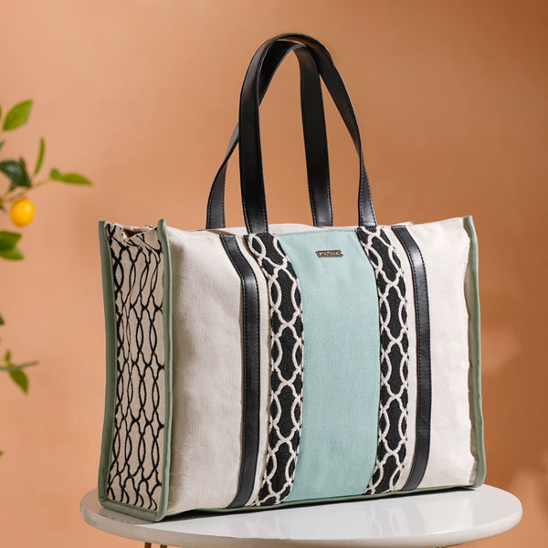 Eco-friendly Carryall Tote Mint Large 13 X 12 Inch