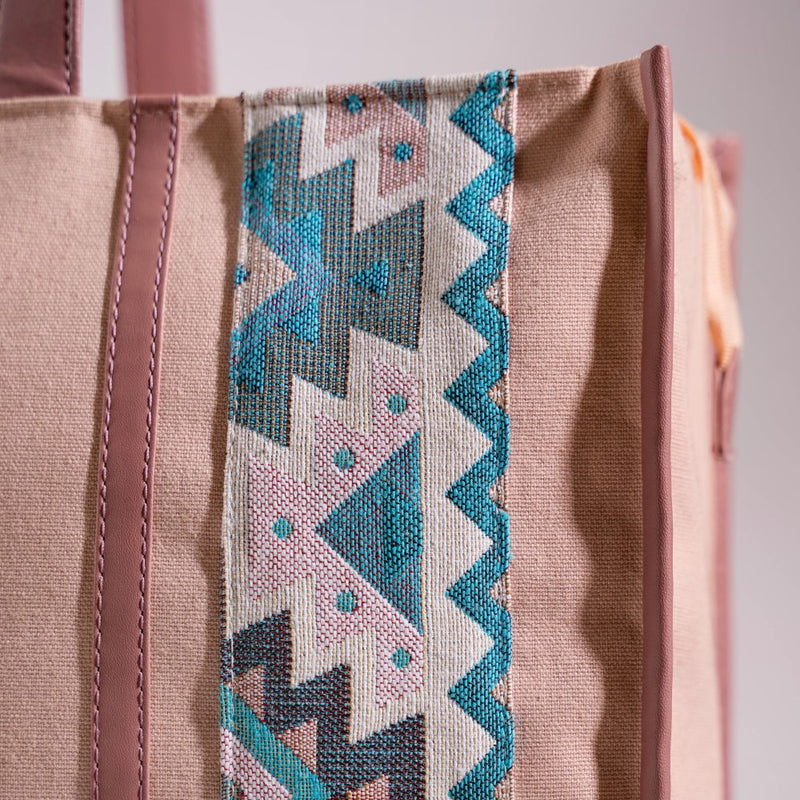 Sustainable Carryall Handbag Pink Large 13 X 12 Inch