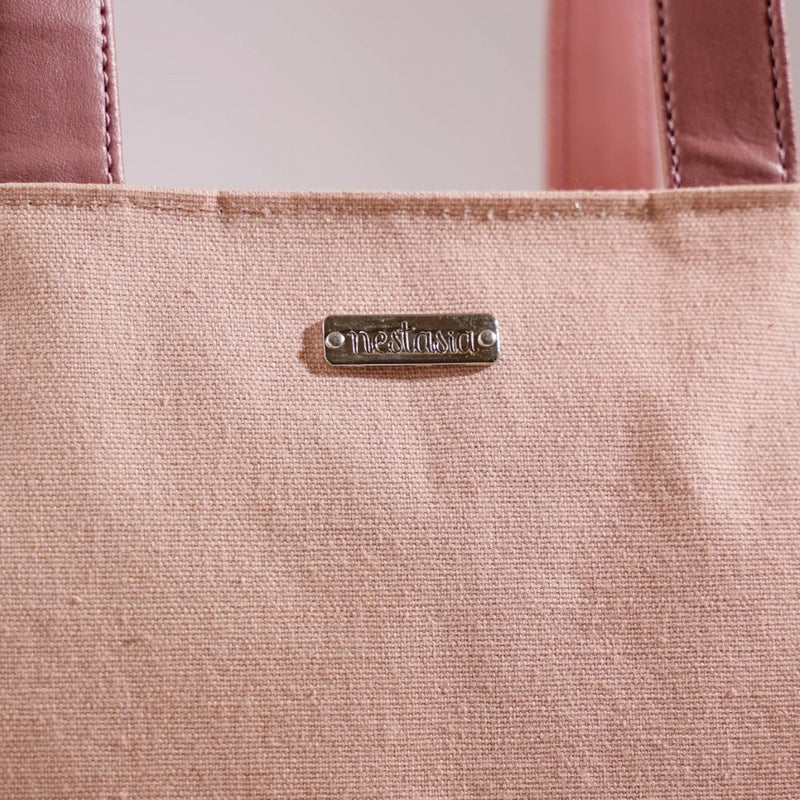 Sustainable Carryall Handbag Pink Large 13 X 12 Inch