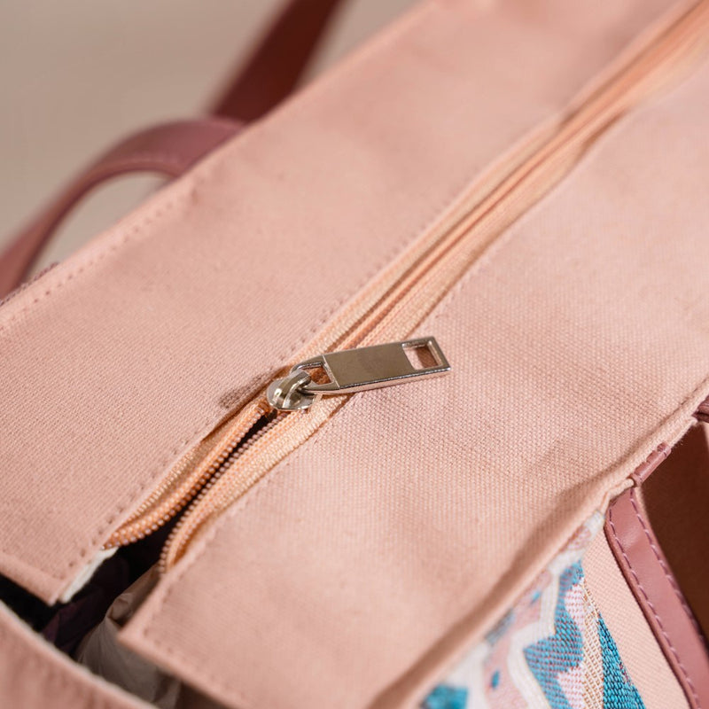 Sustainable Carryall Handbag Pink Large 13 X 12 Inch