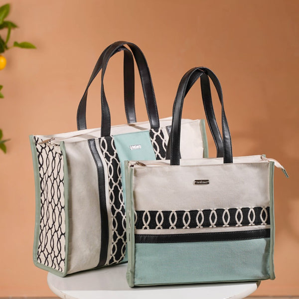 Eco-friendly Carryall Tote Bag Mint Set Of 2