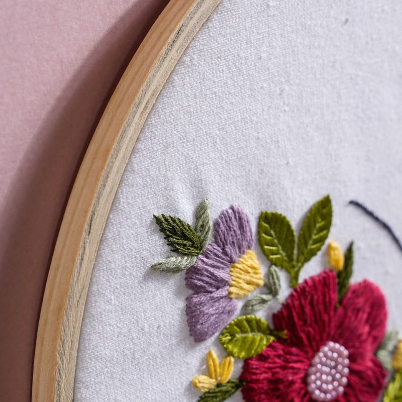 Butterfly Floral Hand Embroidered Hoop Wall Hanging 10 Inch - Embroidered hoop canvas art wall hanging for wall decoration, wall design | Home decoration items and ideas