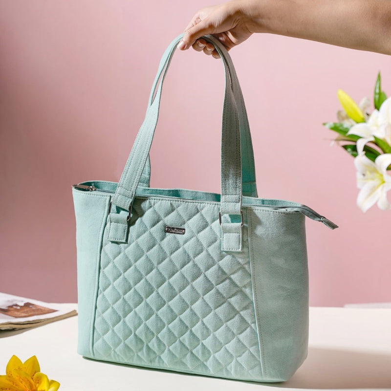 Canvas Quilted Handbag Mint