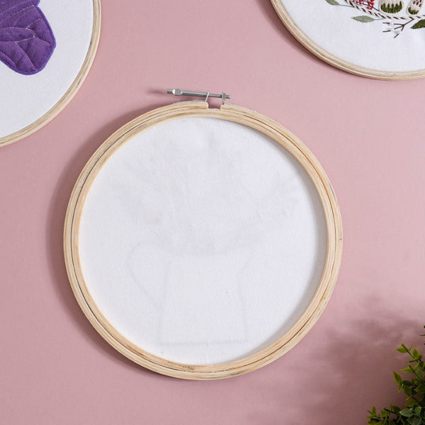 Flower Vase Hand Embroidered Hoop Wall Hanging 10 Inch - Embroidered hoop canvas art wall hanging for wall decoration, wall design | Home decoration items and ideas