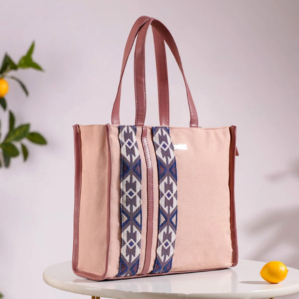 Boho Shopper Bag Pink Set Of 2