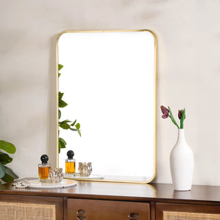 Bedroom Wall Mirror Gold 27 x 20 Inches