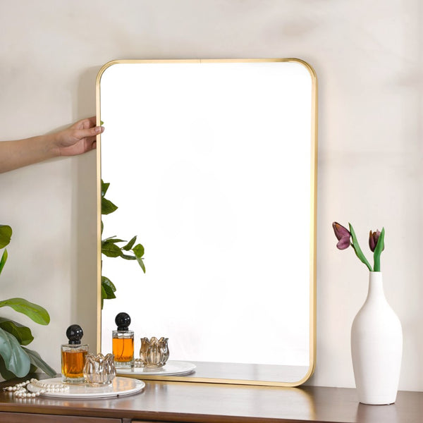 Bedroom Wall Mirror Gold 27 x 20 Inches - Wall mirror for home decor | Living room, bathroom & bedroom decoration ideas