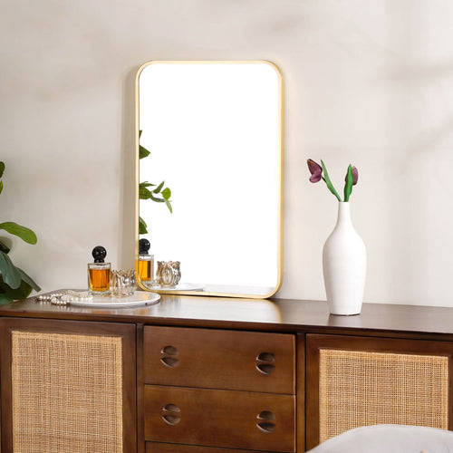 Rectangle Vanity Mirror Gold 23 x 16 Inches - Wall mirror for home decor | Living room, bathroom & bedroom decoration ideas