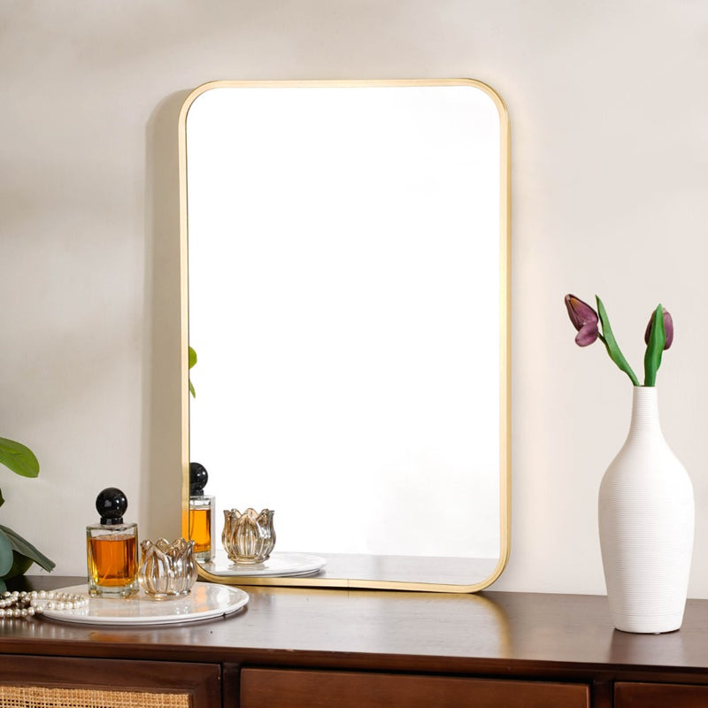 Rectangle Vanity Mirror Gold 23 x 16 Inches - Wall mirror for home decor | Living room, bathroom & bedroom decoration ideas
