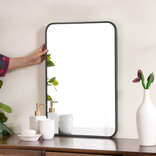 Dressing Table Mirror Black 23 x 16 Inches - Wall mirror for home decor | Living room, bathroom & bedroom decoration ideas