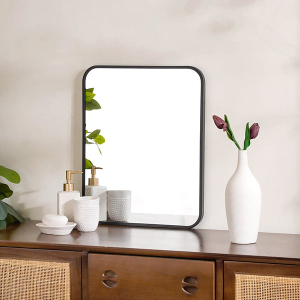 Vanity Makeup Mirror Black 20 x 16 Inches - Wall mirror for home decor | Living room, bathroom & bedroom decoration ideas