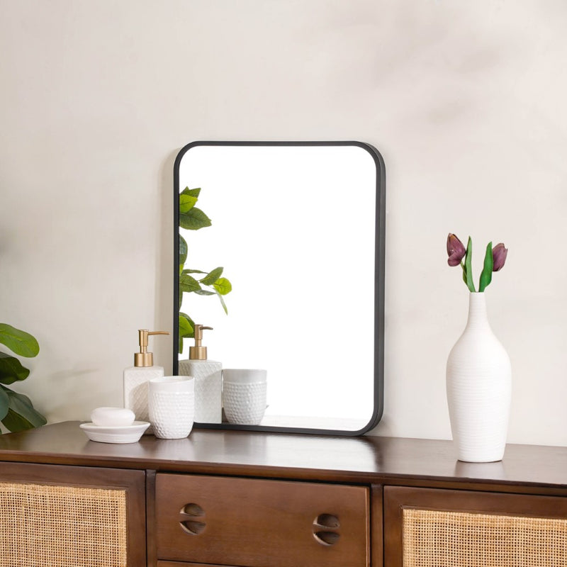 Vanity Makeup Mirror Black 20 x 16 Inches - Wall mirror for home decor | Living room, bathroom & bedroom decoration ideas