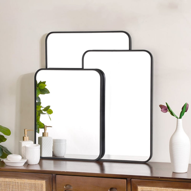 Vanity Makeup Mirror Black 20 x 16 Inches - Wall mirror for home decor | Living room, bathroom & bedroom decoration ideas