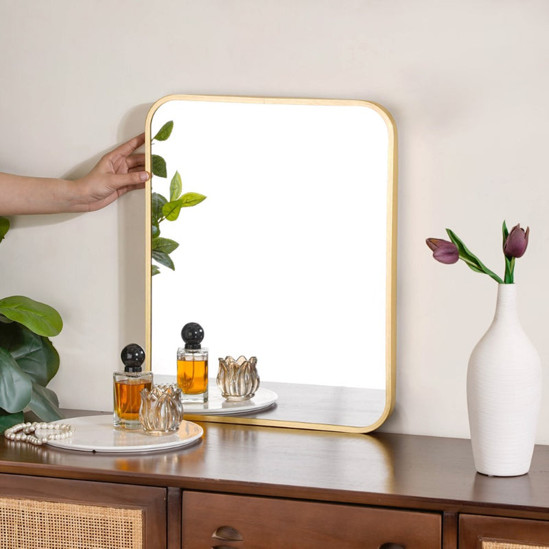 Wall Decor Mirror Gold 20 x 16 Inches - Wall mirror for home decor | Living room, bathroom & bedroom decoration ideas