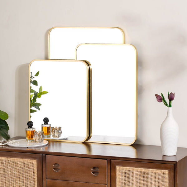 Wall Decor Mirror Gold 20 x 16 Inches - Wall mirror for home decor | Living room, bathroom & bedroom decoration ideas