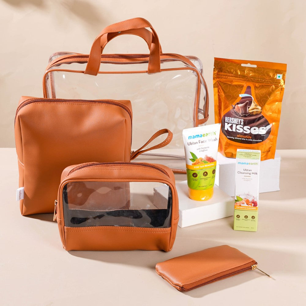 Self-Care Essentials Travel Kit Gift Hamper Set Of 4 | Nestasia