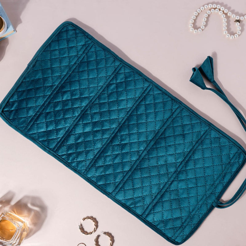 Foldable Jewellery Organiser Roll Green 10x20 inch