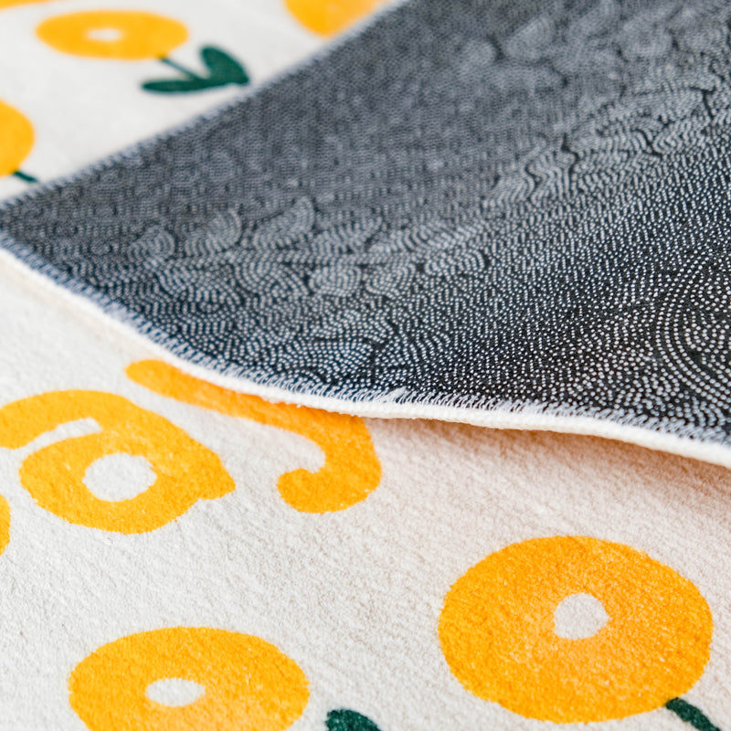 Yellow White Carpet Runner Large