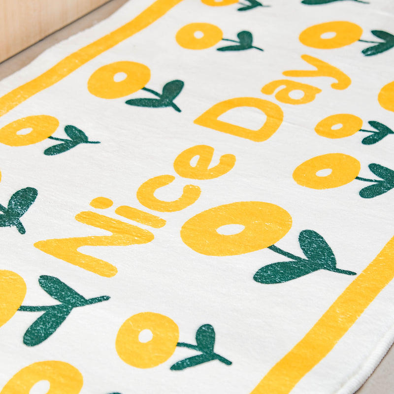Yellow White Runner Rug Small