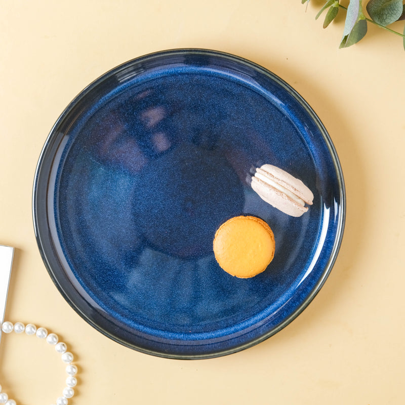 Dark Blue Dinner Plate - Serving plate, snack plate, ceramic dinner plates| Plates for dining table & home decor