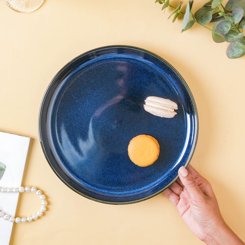 Dark Blue Dinner Plate - Serving plate, snack plate, ceramic dinner plates| Plates for dining table & home decor