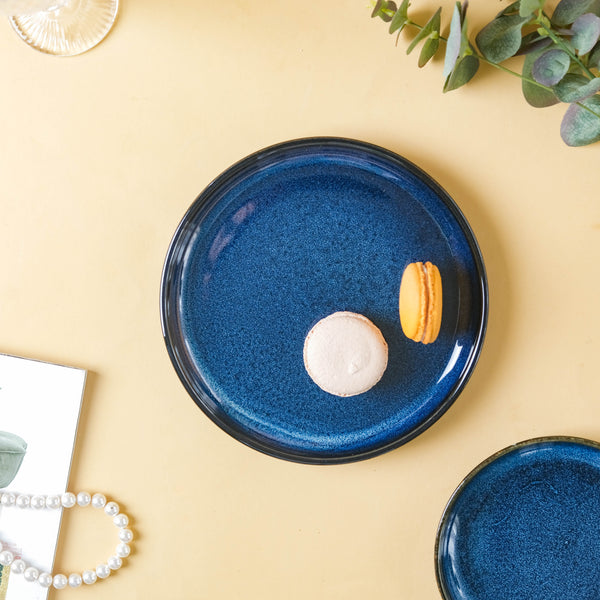 Dark Blue Snack Plate Large - Serving plate, snack plate, dessert plate | Plates for dining & home decor
