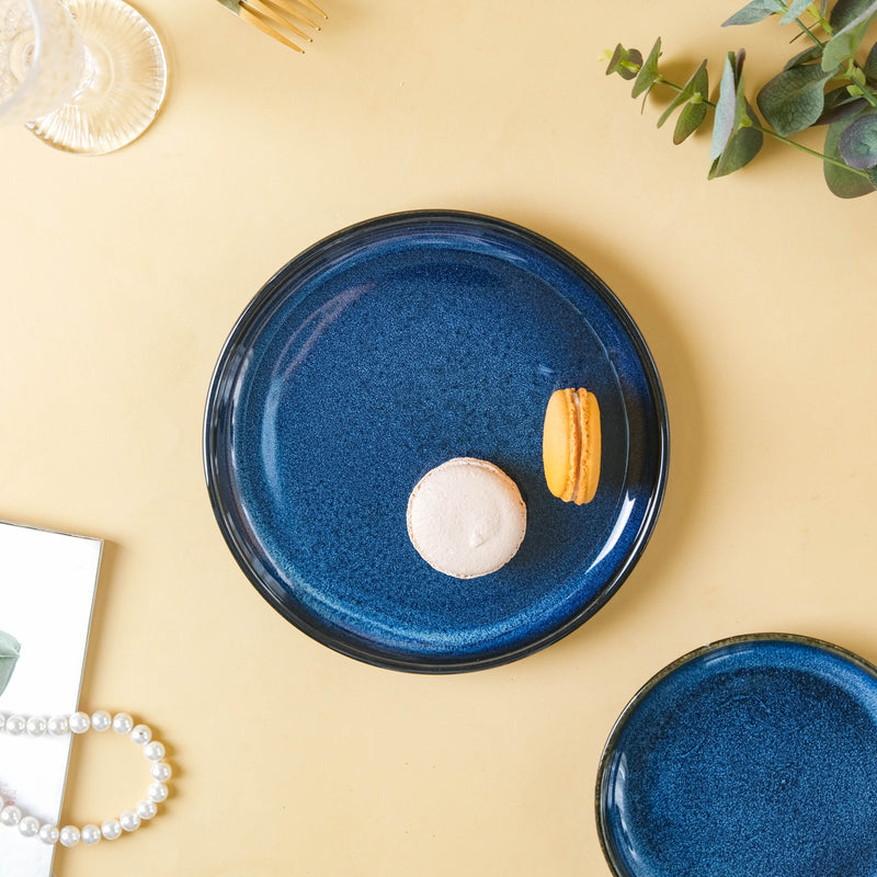 Dark Blue Snack Plate Large - Serving plate, snack plate, dessert plate | Plates for dining & home decor