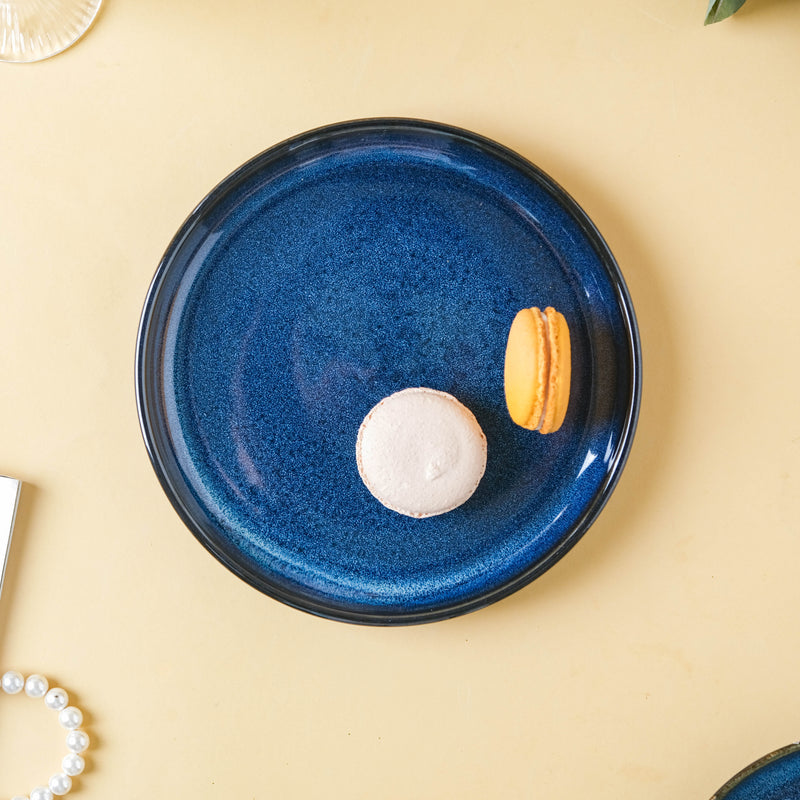 Dark Blue Snack Plate Large - Serving plate, snack plate, dessert plate | Plates for dining & home decor