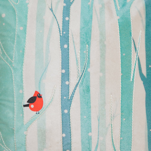 Birds On Tree Velvet Cushion Cover 16 inch