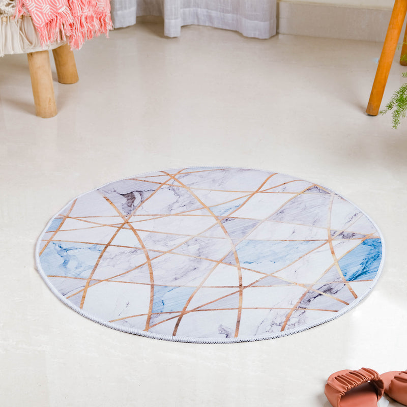 Nordic Round Carpet Blue