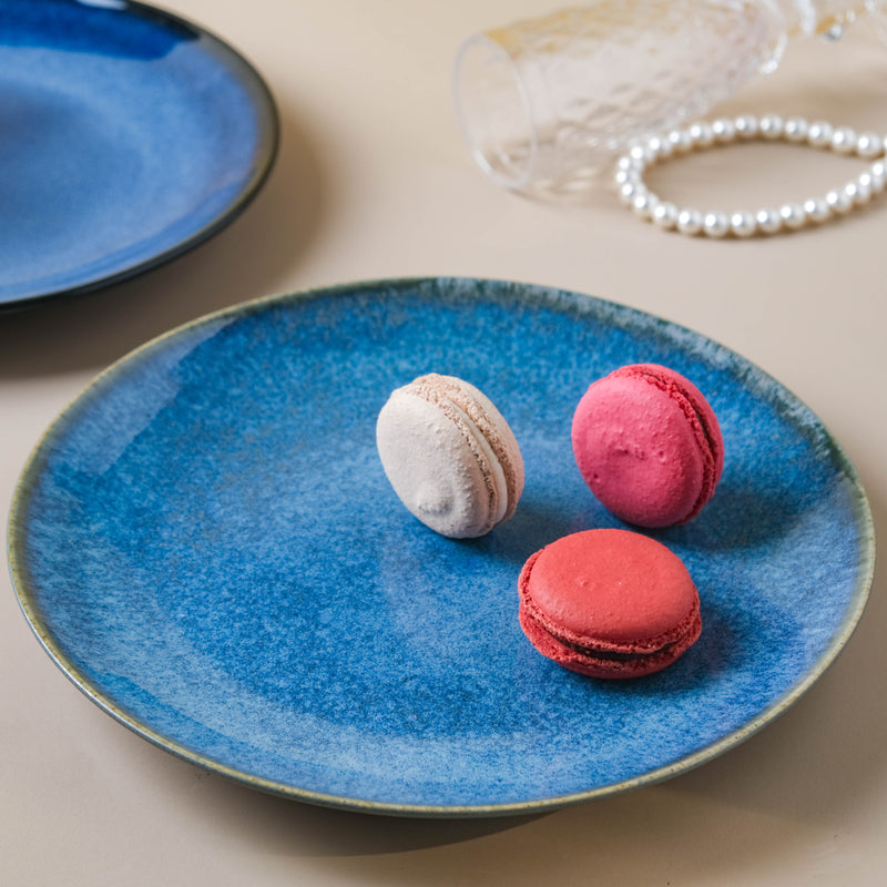 Glossy Blue Dinner Plate - Serving plate, lunch plate, ceramic dinner plates| Plates for dining table & home decor