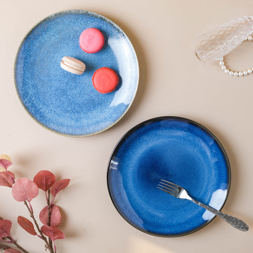 Glossy Blue Dinner Plate - Serving plate, lunch plate, ceramic dinner plates| Plates for dining table & home decor