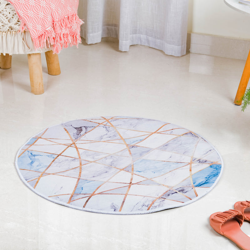 Nordic Round Carpet Blue