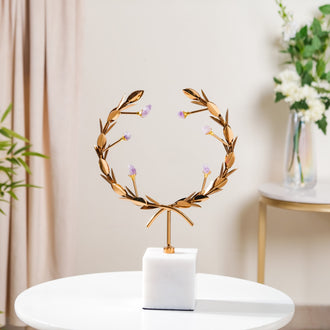 Laurel Wreath Sculpture Showpiece Gold