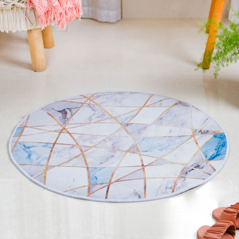 Nordic Round Carpet Blue