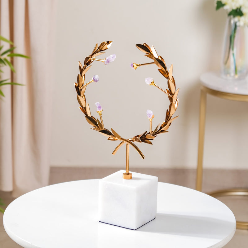 Laurel Wreath Sculpture Showpiece Gold