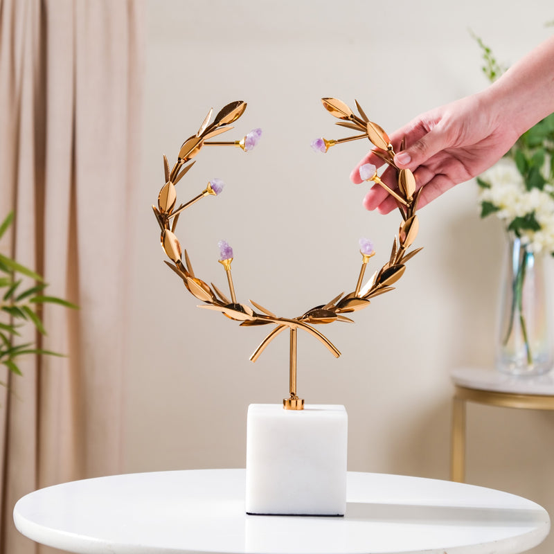 Laurel Wreath Sculpture Showpiece Gold